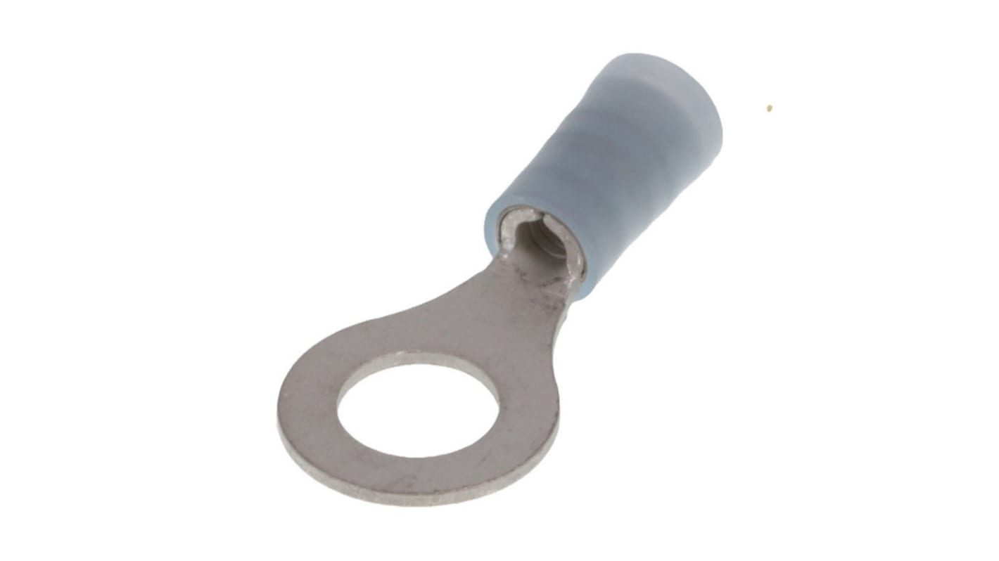 Molex, 19073 Insulated Ring Terminal, 1/4 (M6) Stud Size, Blue