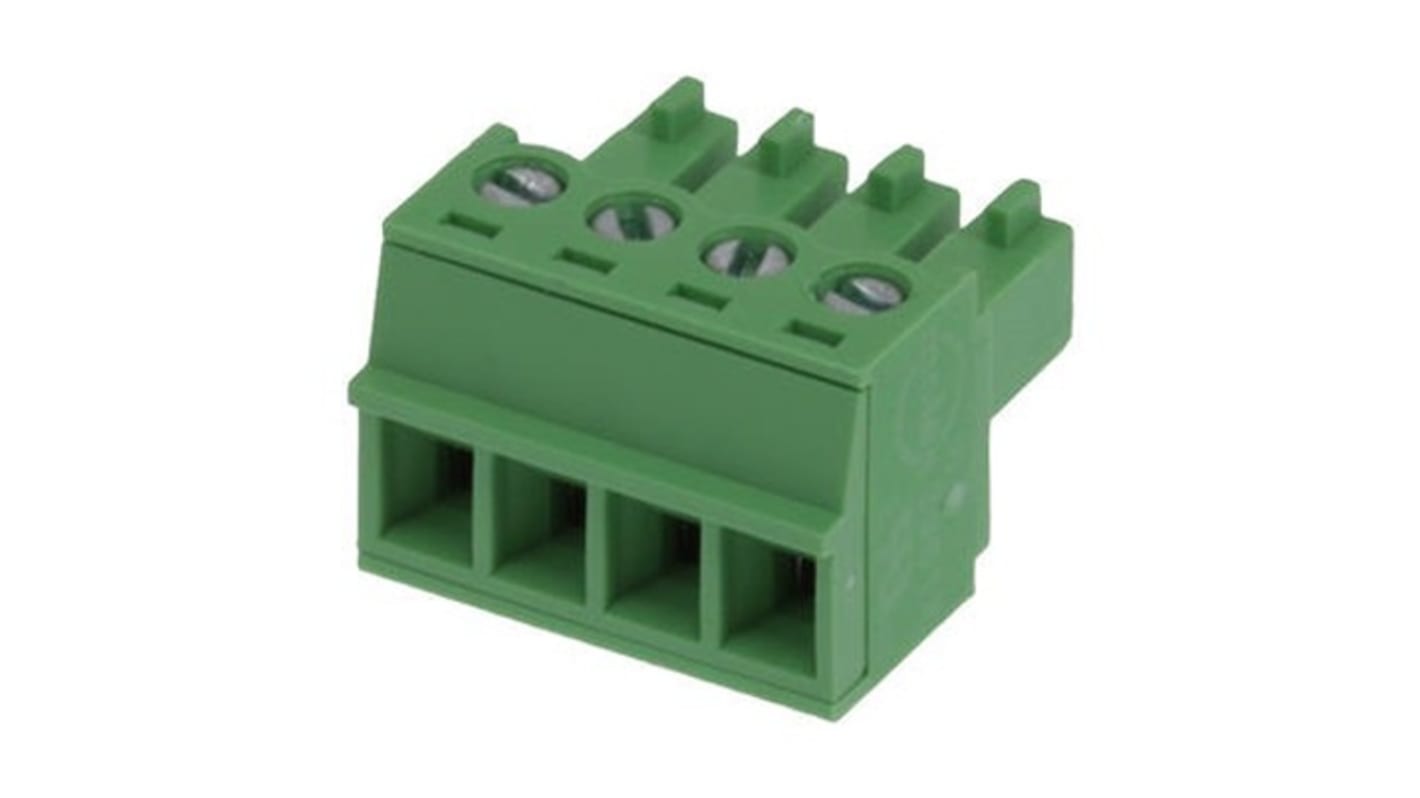Molex, 3.81mm Pitch, 39510, 4 Way, Horizontal, Pluggable Terminal Block, Plug, 395105004
