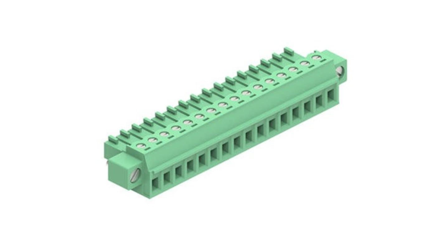 Molex 3.81mm Pitch 16 Way Horizontal Pluggable Terminal Block, Plug