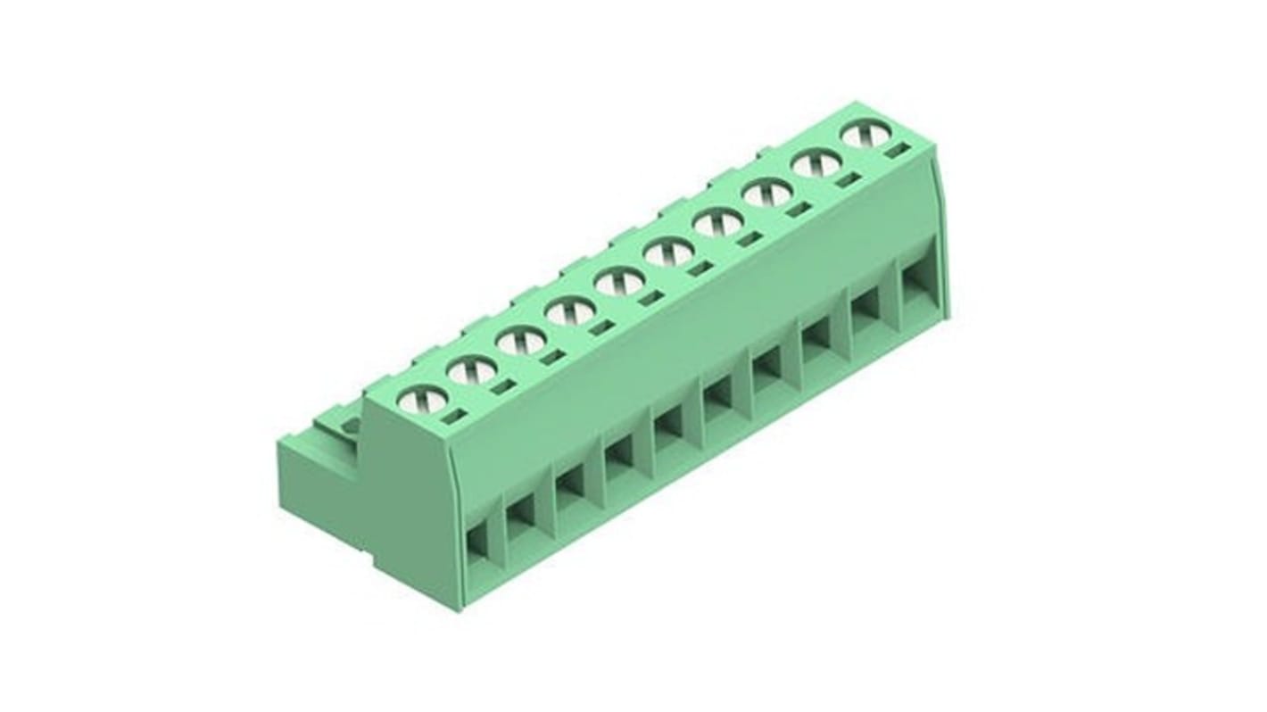 Molex 10p插拔式接线端子 水平插头, 5mm间距, 39520系列