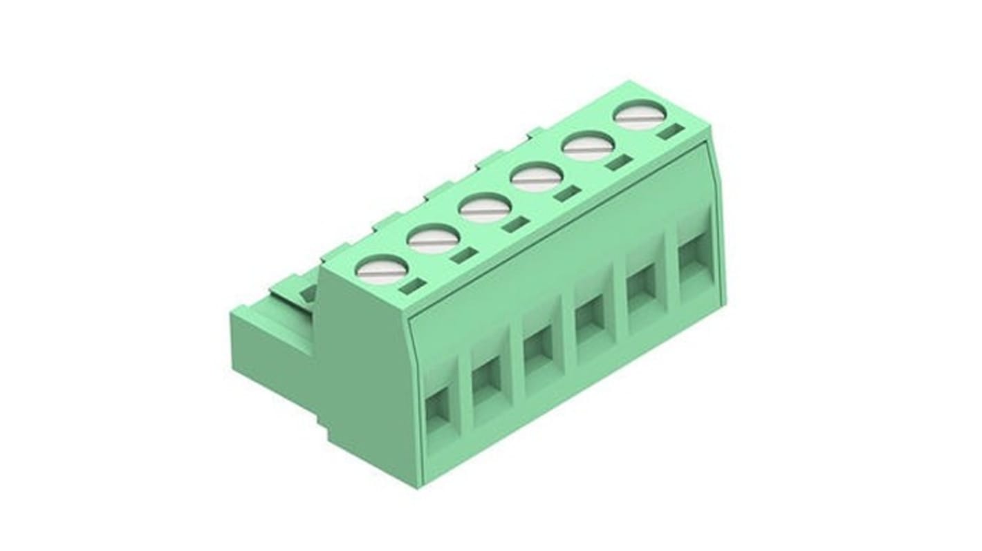 Molex 6p插拔式接线端子 水平插头, 5.08mm间距, 39530系列