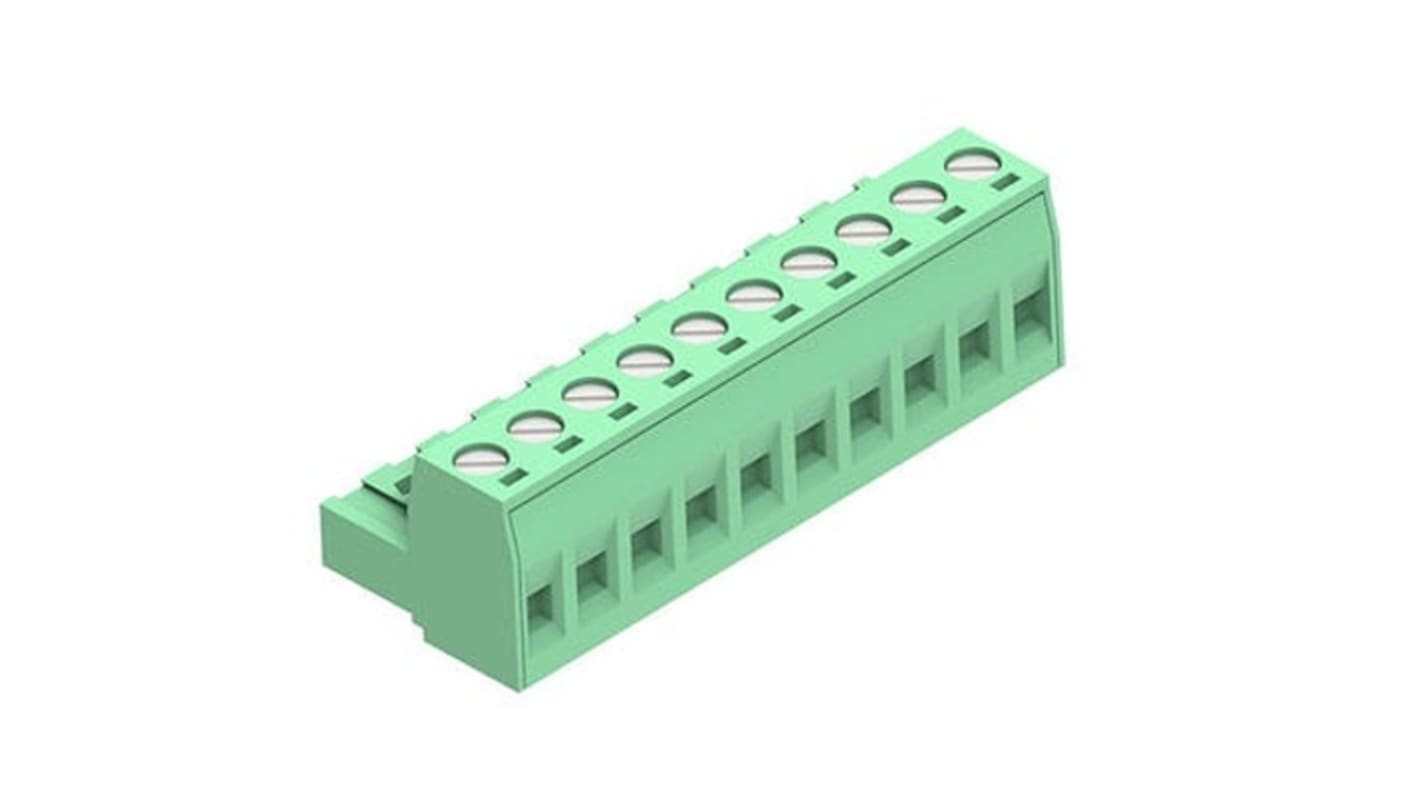 Molex, 5.08mm Pitch, 39530, 10 Way, Horizontal, Pluggable Terminal Block, Plug, 395305010