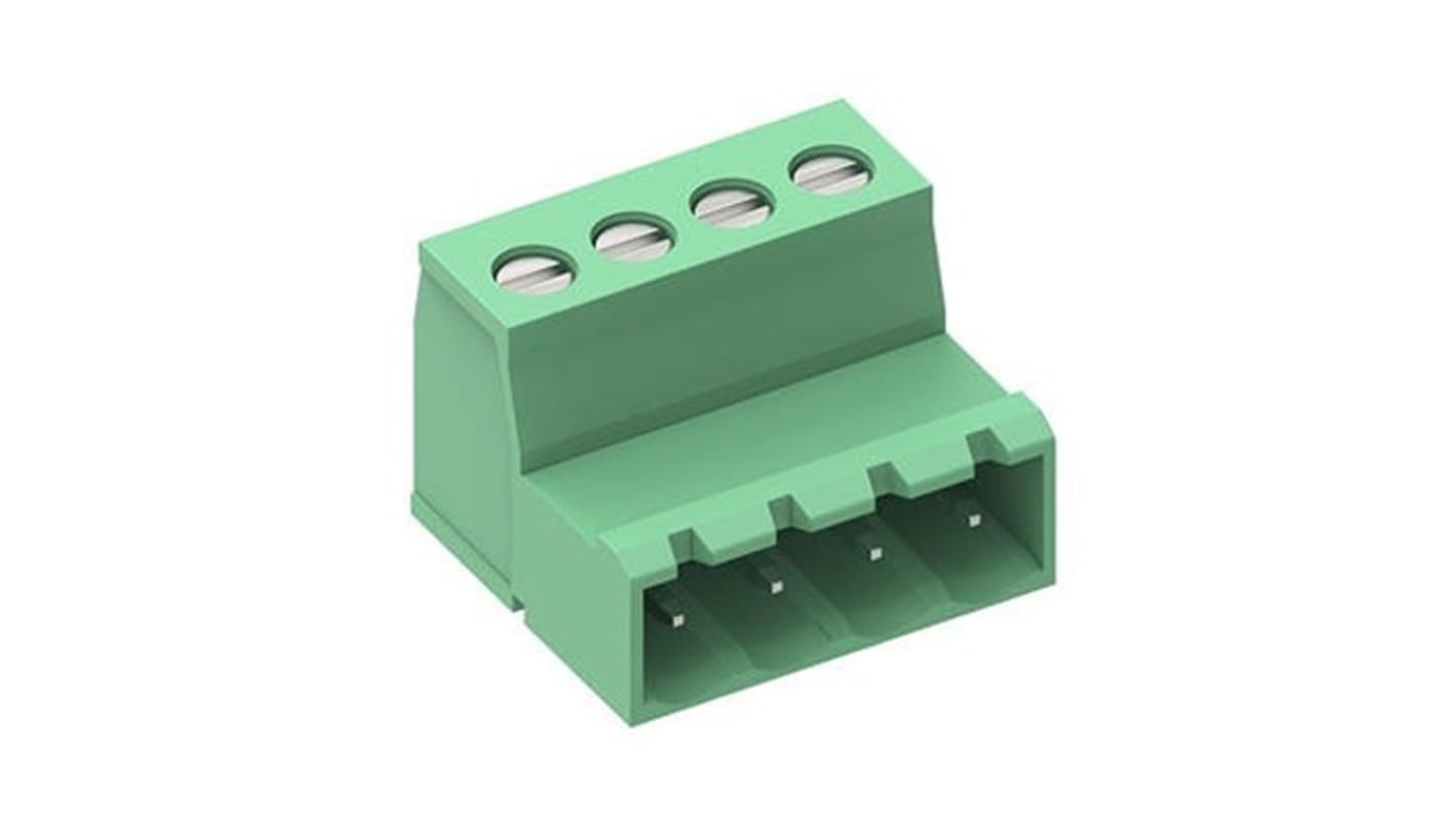 Molex 4p插拔式接线端子 插头, 5.08mm间距, 39715系列
