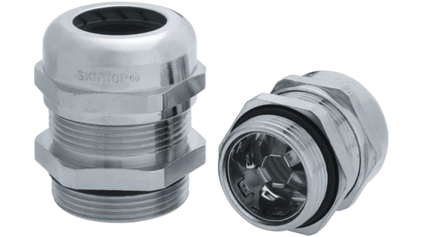Lapp Skintop MS-SC-M Series Nickel Nickel Plated Brass Cable Gland, M25 Thread, 9mm min., 17mm max., IP68