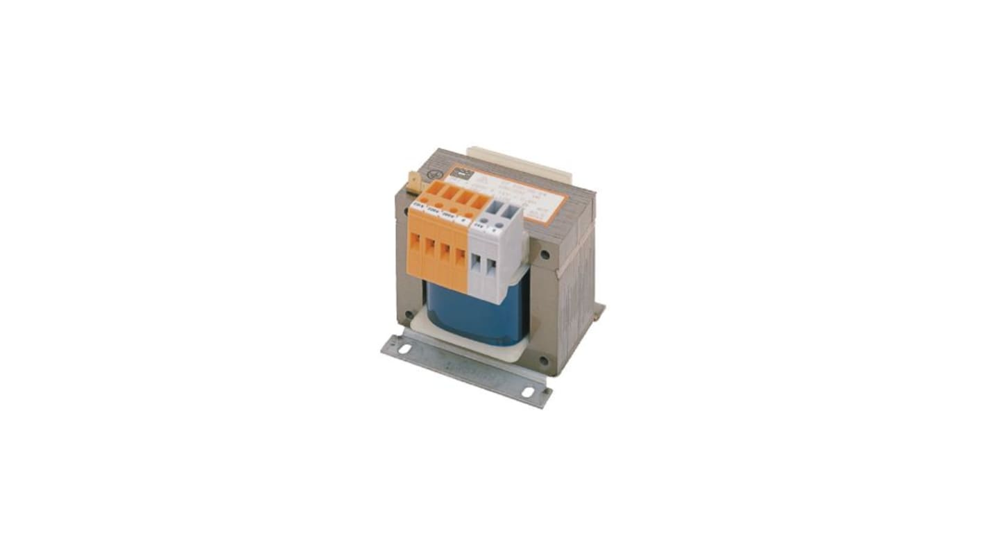 Trasformatore Block, primario 230V ca, secondario 230V ca 86%, 100VA, Montaggio a vite