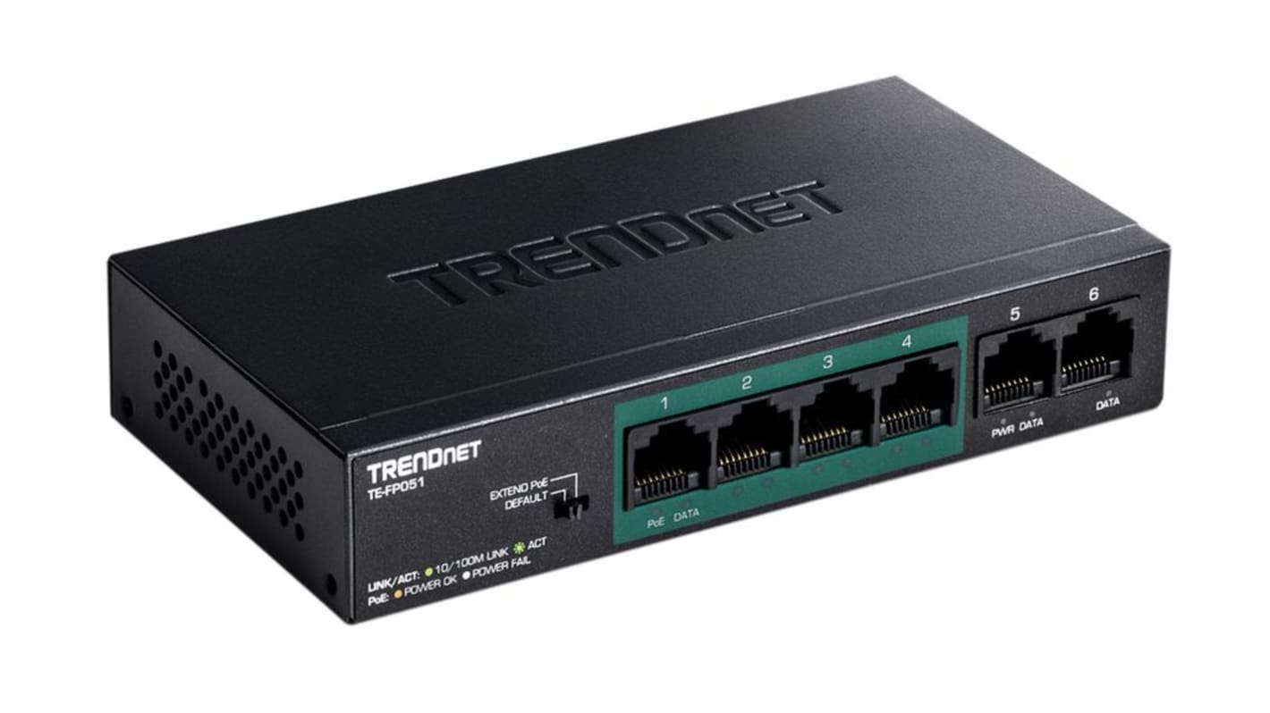 Trendnet TE-FP051, Unmanaged 6 Port Ethernet Switch With PoE