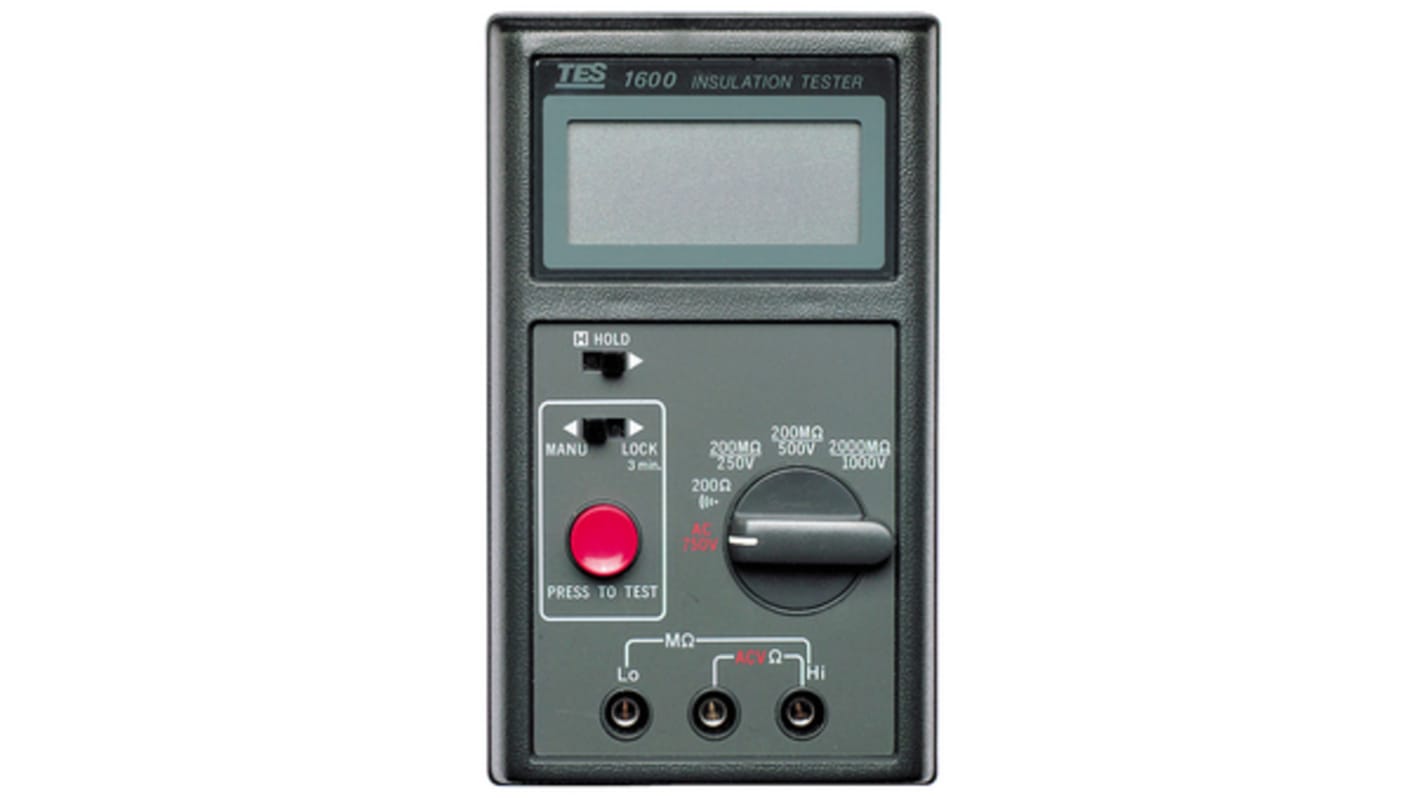 TES1600 Insulation Tester, 1kV Max, 2GΩ Max