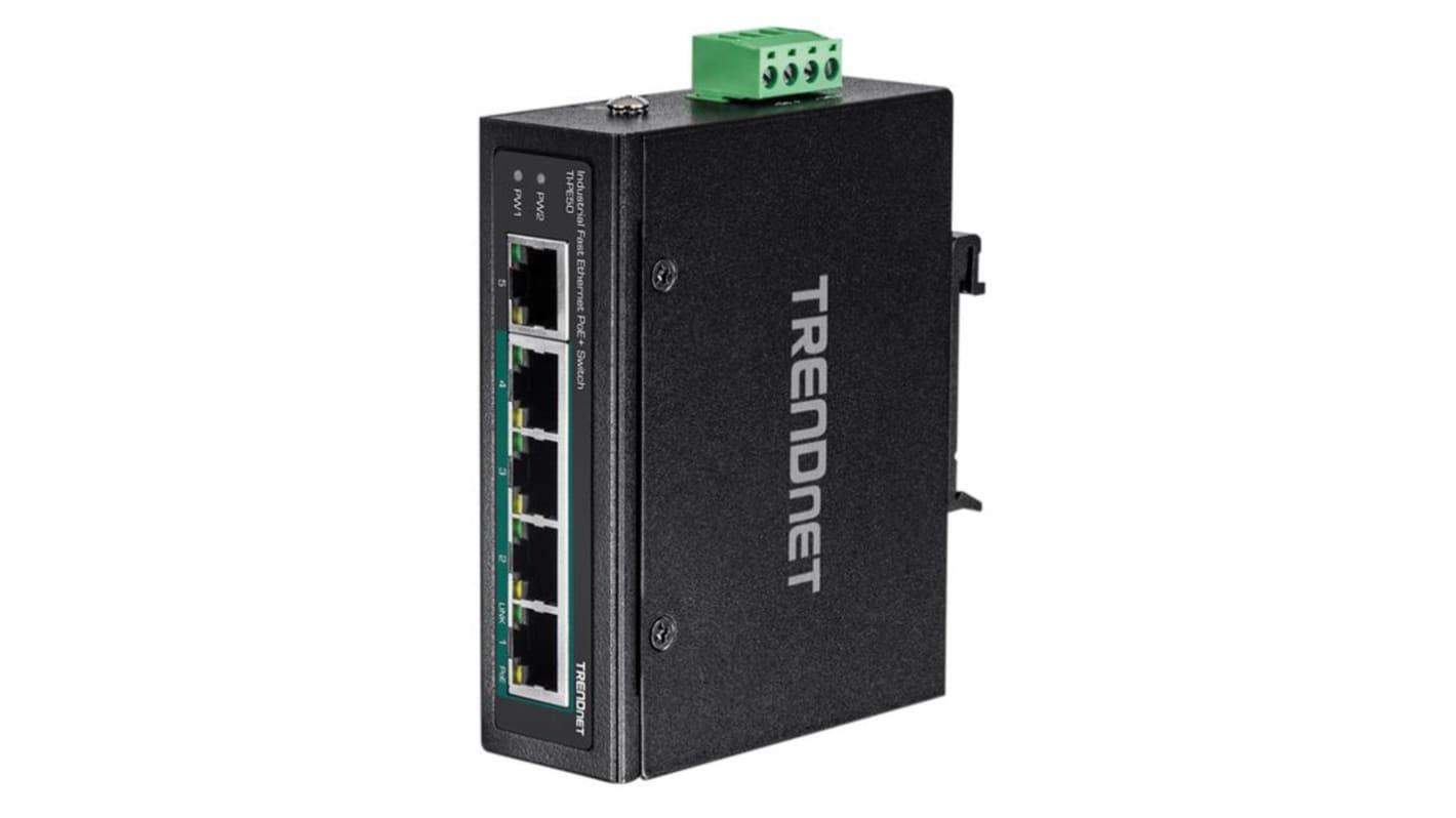 Trendnet Unmanaged PoE Ethernet-switch, med 5 Porte