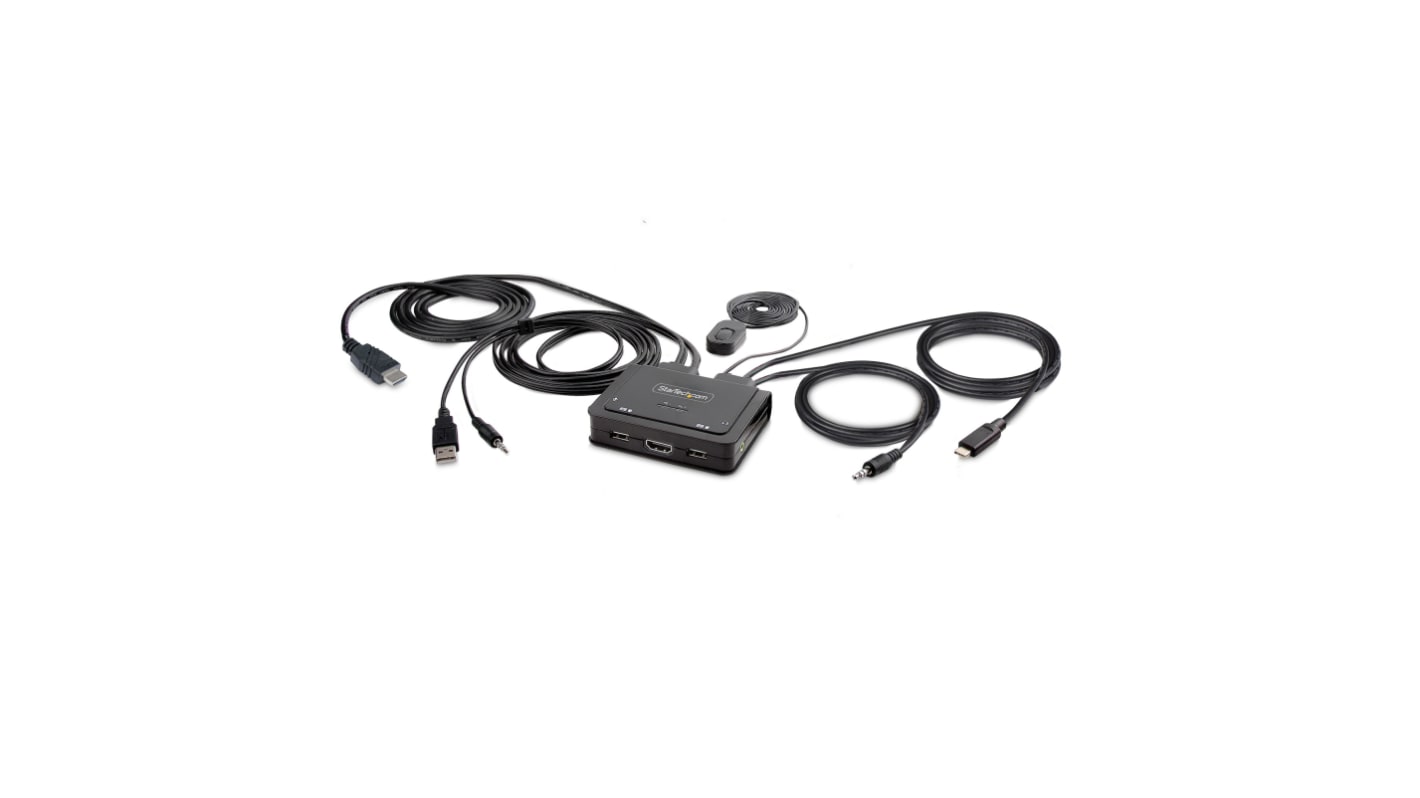 Switch KVM 3,5 mm stereo StarTech.com C2-H46-UAC-CBL-KVM porte = 2 1 DisplayPort, HDMI