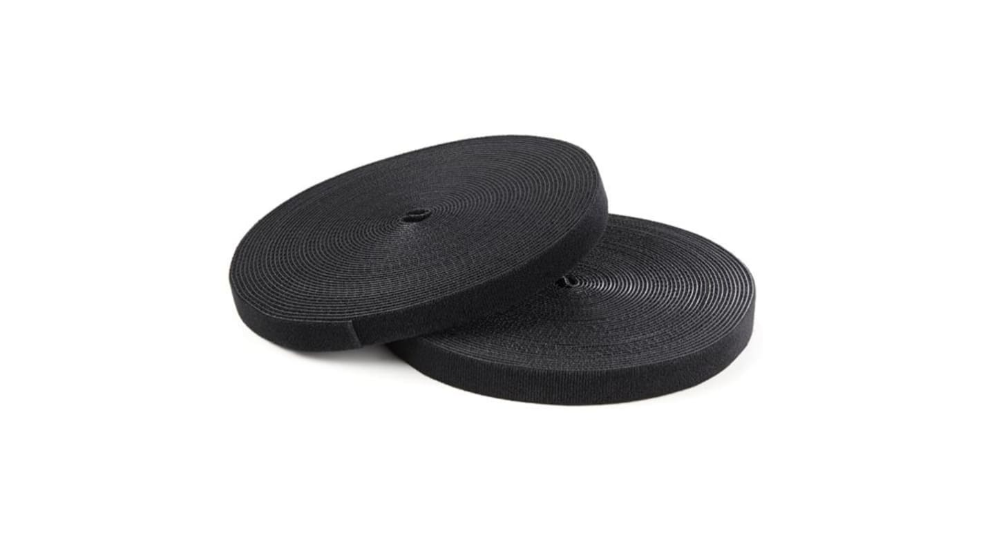 Bridas StarTech.com de Nylon Negro, 25pies x 0,7 pulg, Bridas de gancho y bucle para cables