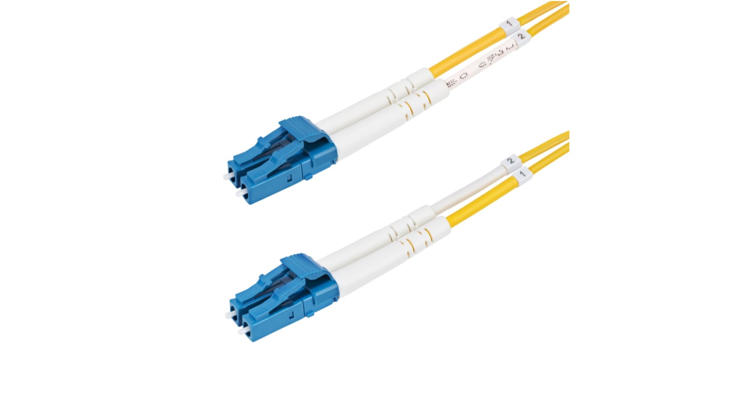 StarTech.com LC to LC Duplex OS2 Single Mode OS2 Fibre Optic Cable, Yellow, 10m