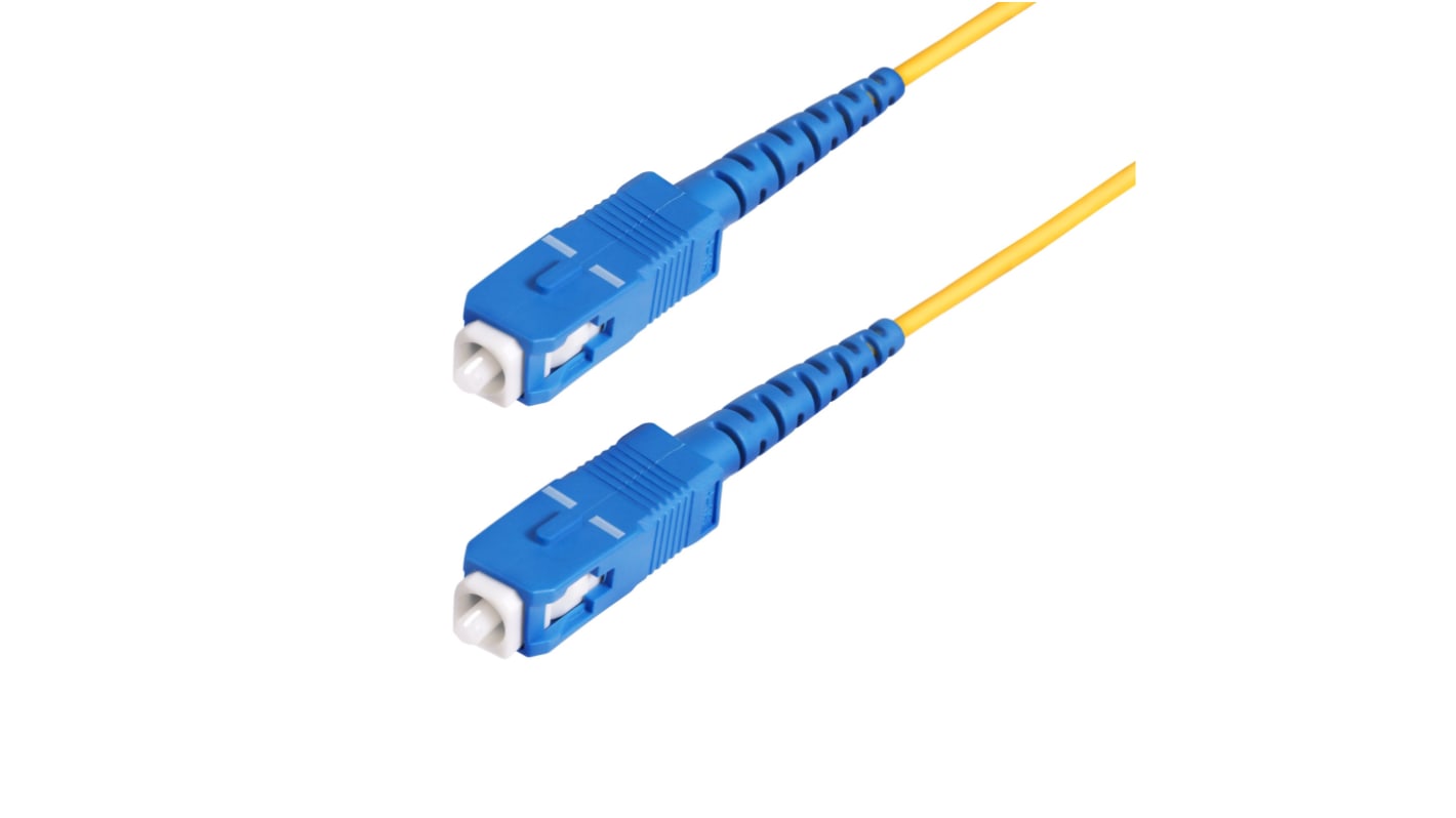 StarTech.com SC to SC Duplex Single Mode OS2 Fibre Optic Cable, Yellow, 100m