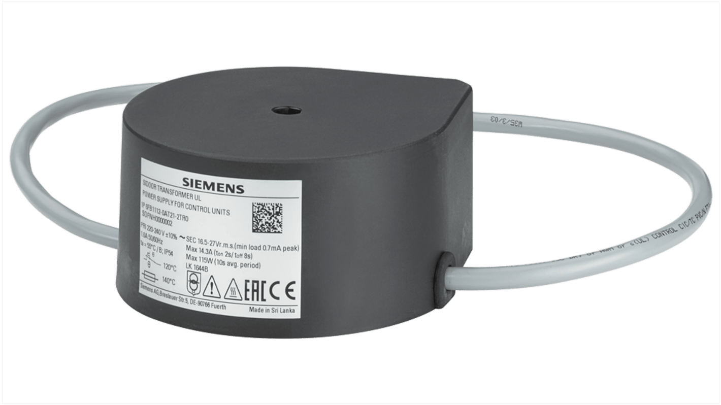 Siemens Switching Power Supply, 6FB1112-0AT21-2TR0, 18V, 115W, 240V ac Input Voltage
