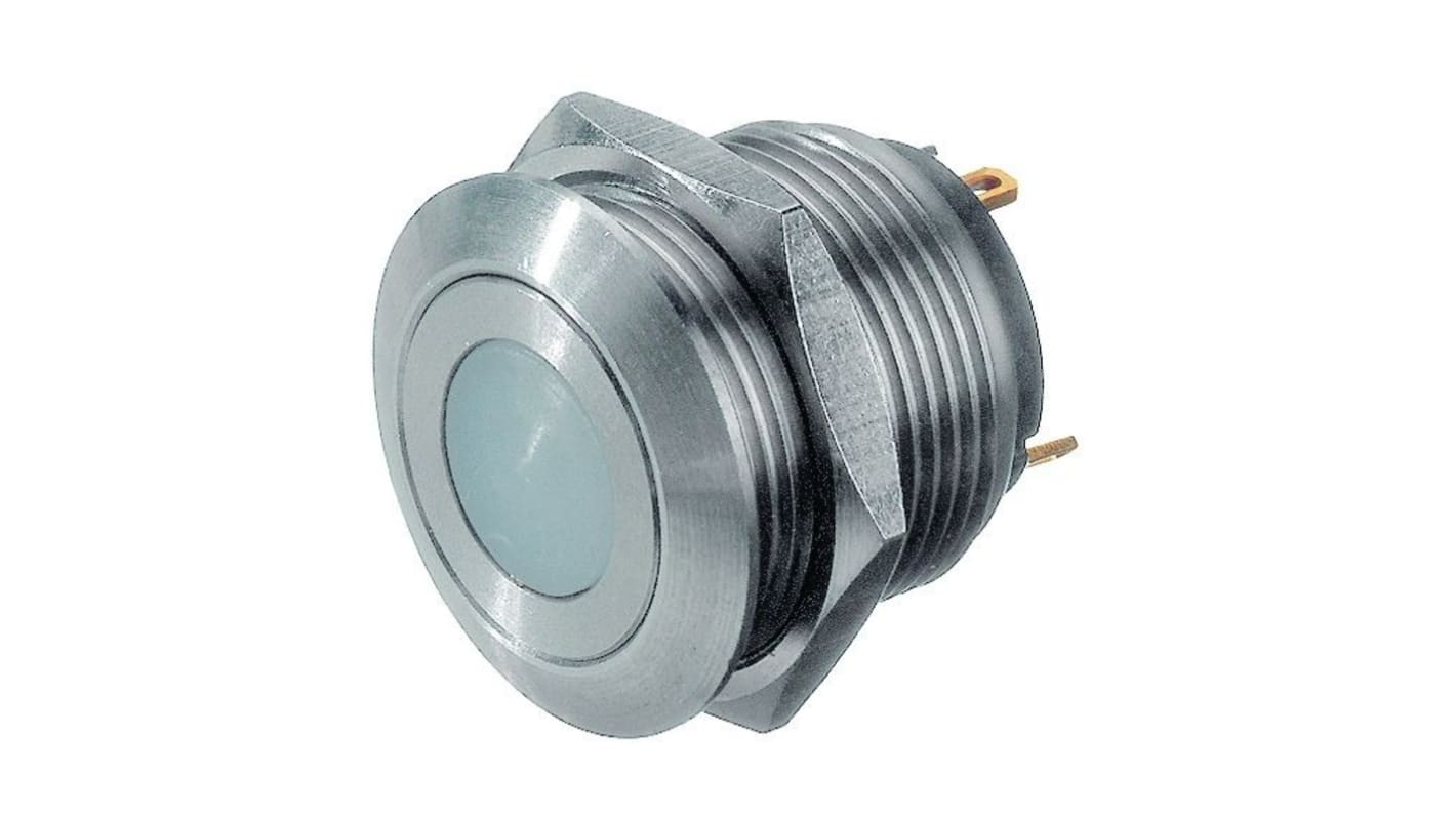 APEM AV Series Push Button, Panel Mount, Green LED, 24V dc