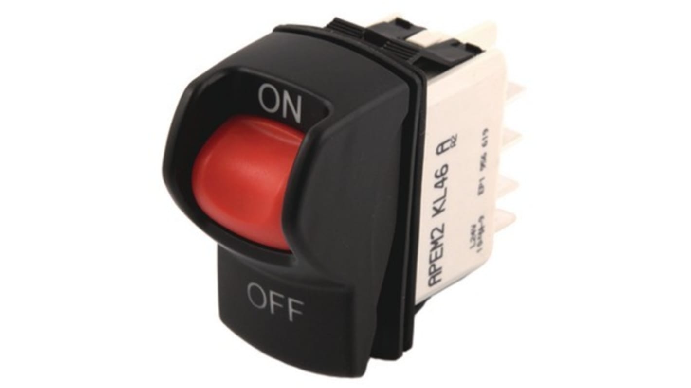 APEM Dual, On-On Rocker Switch Panel Mount