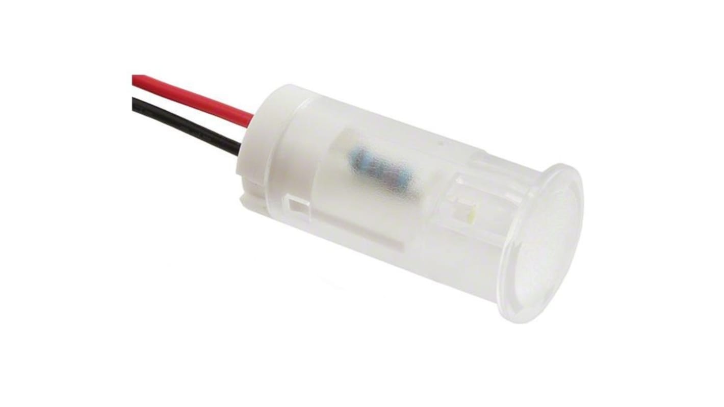 APEM QS Series White Panel Mount Indicator, 220V ac, 12mm Mounting Hole Size, Lead Wires Termination