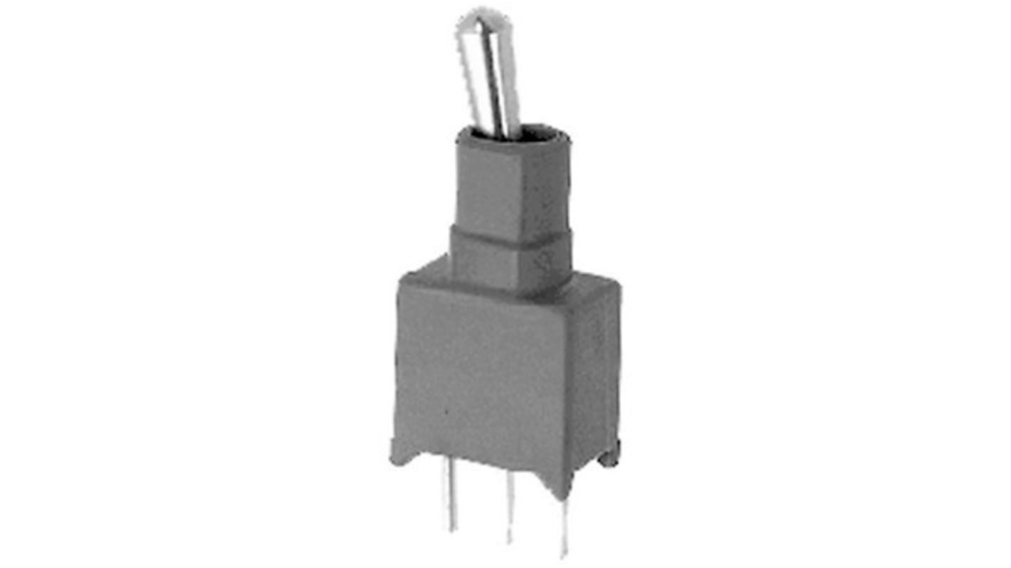 Toggle Switch, On-On, SPST, Straight PC Pin Terminal, 48V ac/dc