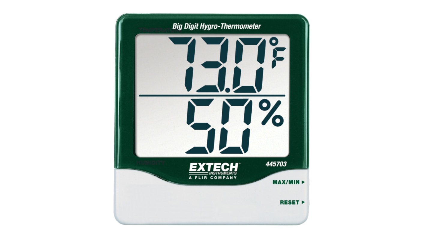 Extech 445703 Digital Hygrometer, ± 5 % Accuracy, -10 → 60°C Max, 10 → 99%RH Max