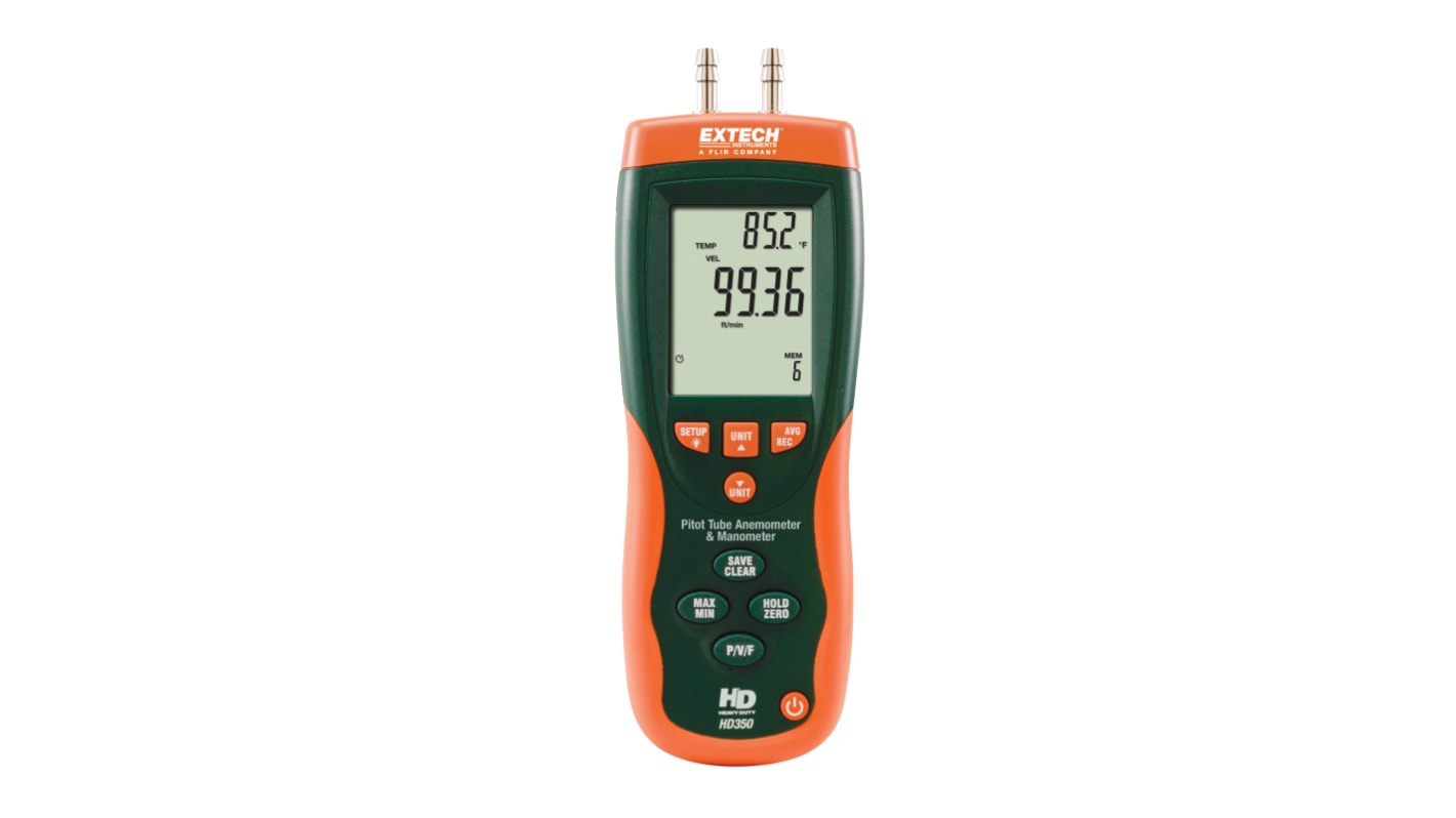 Extech HD350 Manometer, Max Pressure Measurement 10psi