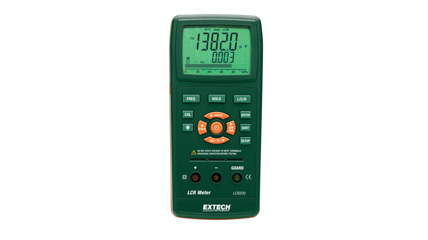 Extech LCR测试仪, 200μF, 200 kΩ, LCR200