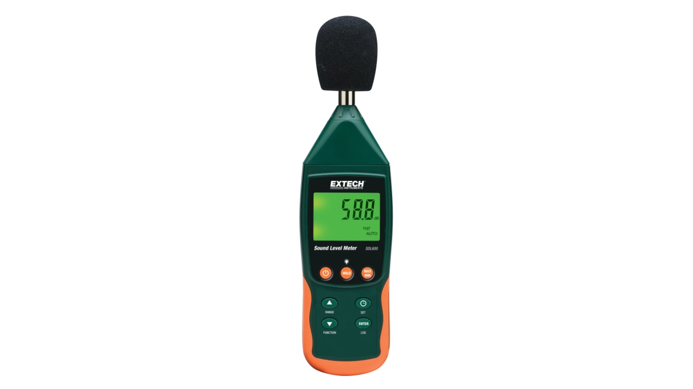 Extech SDL600  Datalogging Sound Level Meter, 30dB to 130dB, 8kHz max