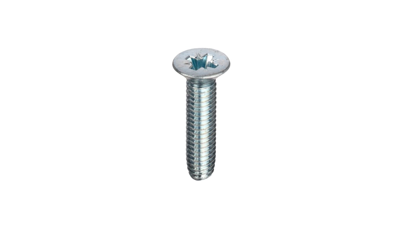 RS PRO Bright Zinc Plated Steel Self Drilling Screw M6 x 1.575in Long x 40mm Long
