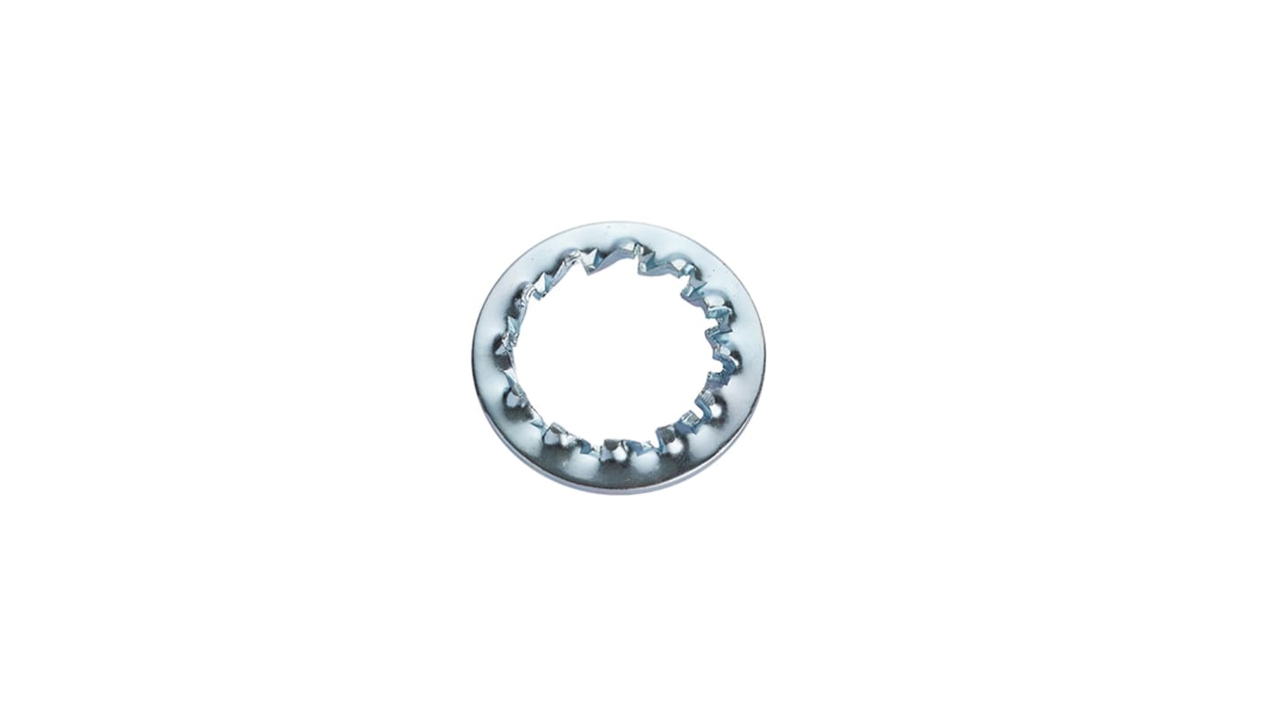 Bright Zinc Plated Steel Internal Tooth Washers, M5, DIN 6798J