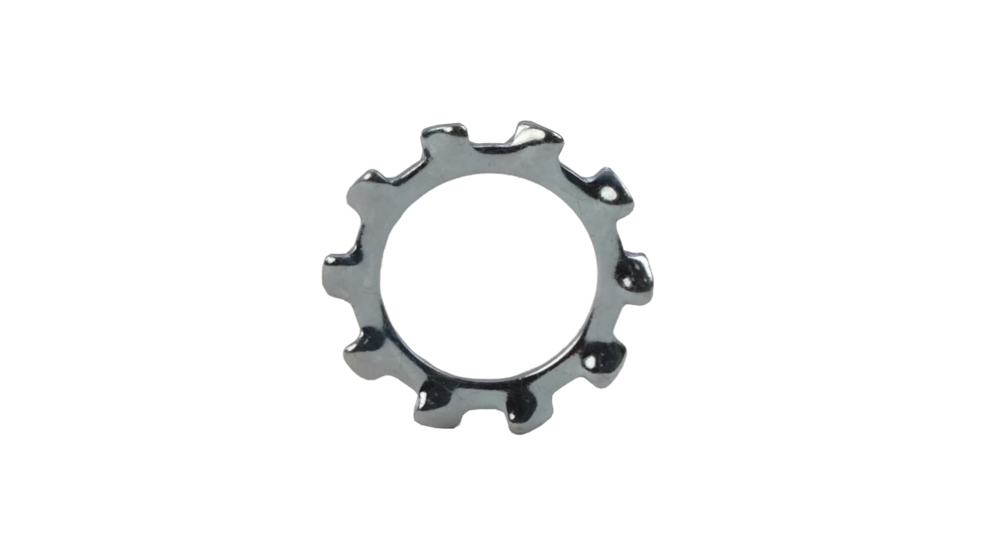 RS PRO 钢外齿防松垫圈, 用于M20螺钉, 21.0mm内径, 33.0mm外径, DIN 6797A标准
