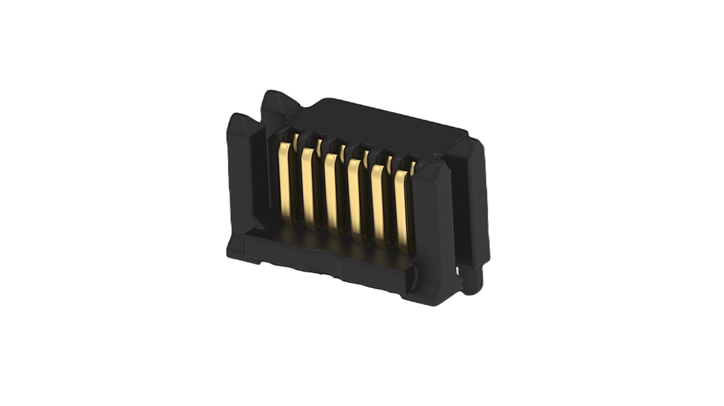 ERNI 6p单排排针 垂直板对板连接器, 0.8mm间距, 2.6A, 500 V, SMT安装, 11471系列