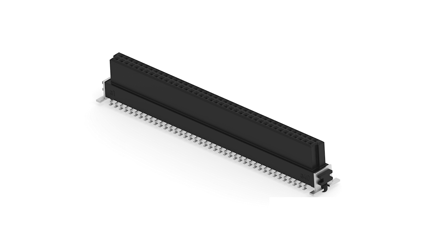 ERNI 154721 Series Vertical Surface Mount PCB Header, 80 Contact(s), 1.27mm Pitch, 2 Row(s), Shrouded