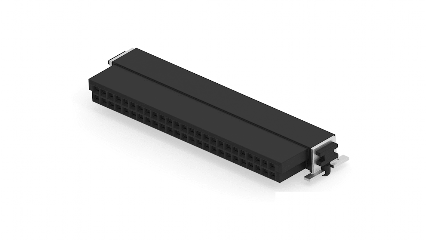 ERNI 154742 Series Vertical Surface Mount PCB Header, 50 Contact(s), 1.27mm Pitch, 2 Row(s), Shrouded