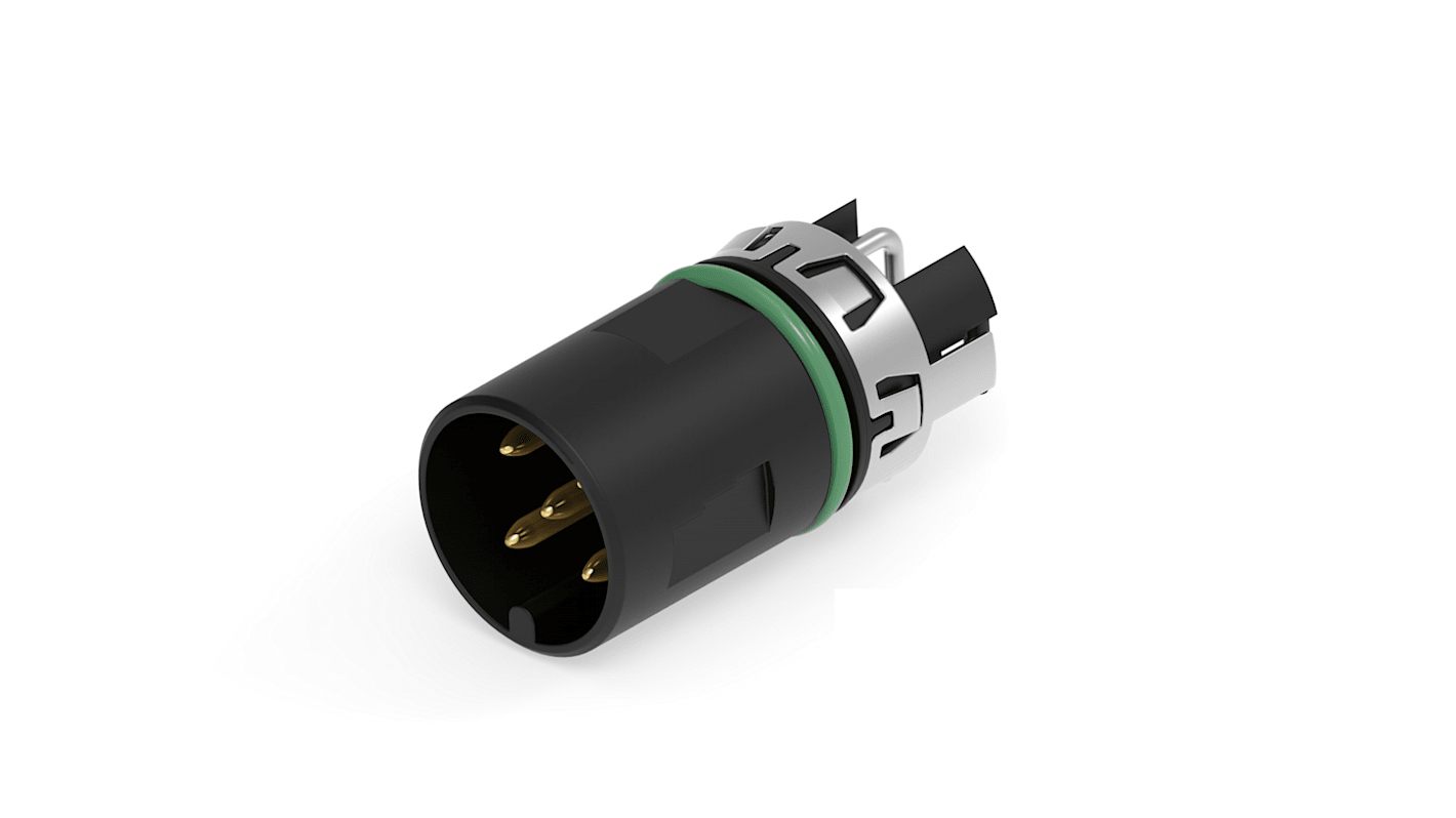 ERNI Circular Connectors, 5 Contacts, Board Mount, M12 Connector, Plug, Male, M12 Connector Series