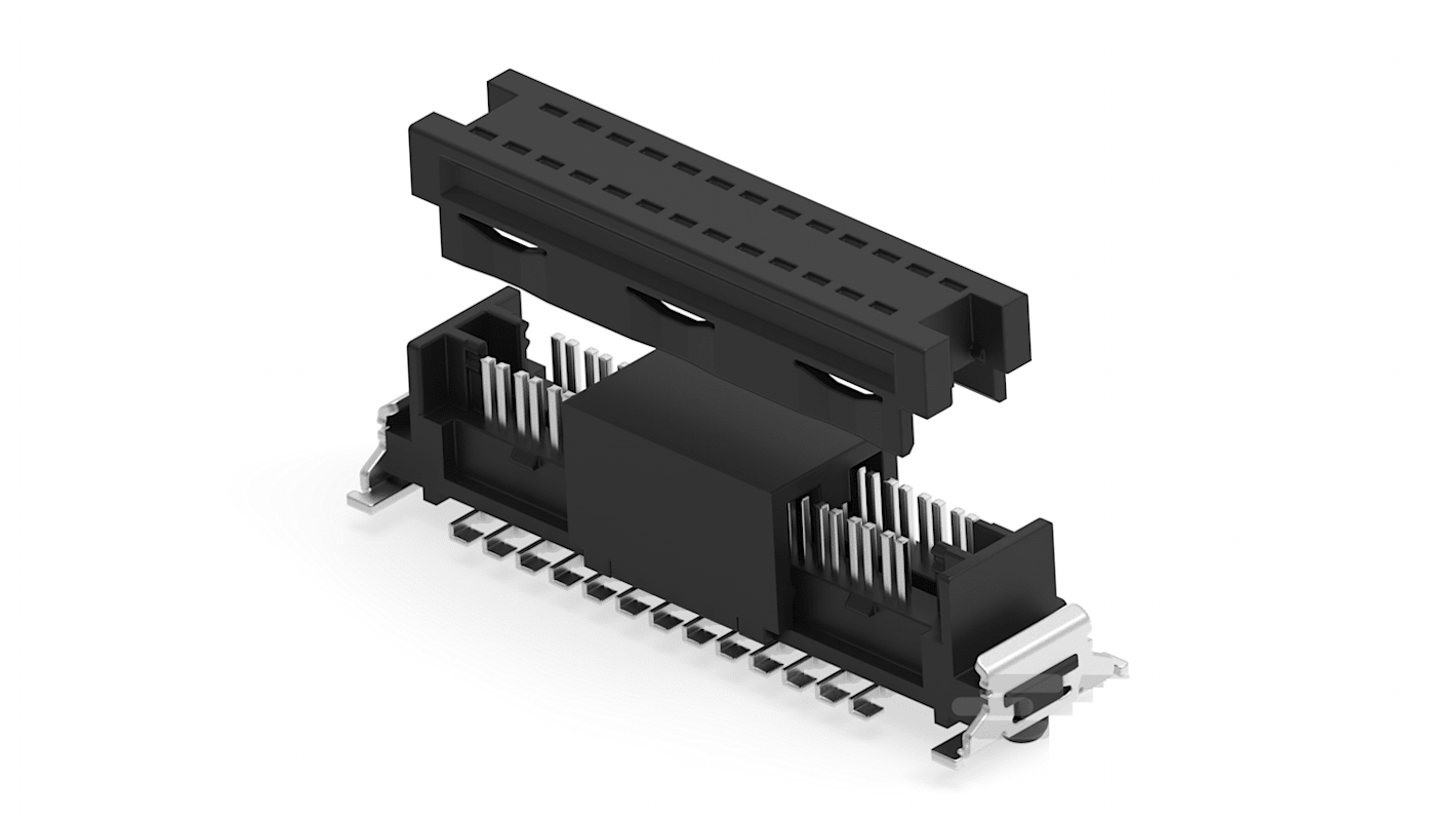 ERNI SMC Series Vertical Surface Mount PCB Header, 26 Contact(s), 1.27mm Pitch, 2 Row(s), Shrouded