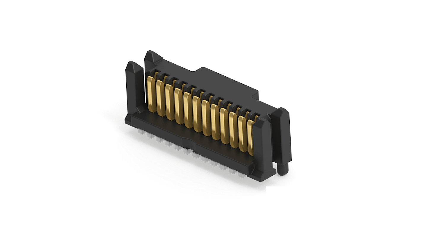 ERNI 254168 Series Vertical Surface Mount PCB Header, 12 Contact(s), 0.8mm Pitch, 1 Row(s), Shrouded