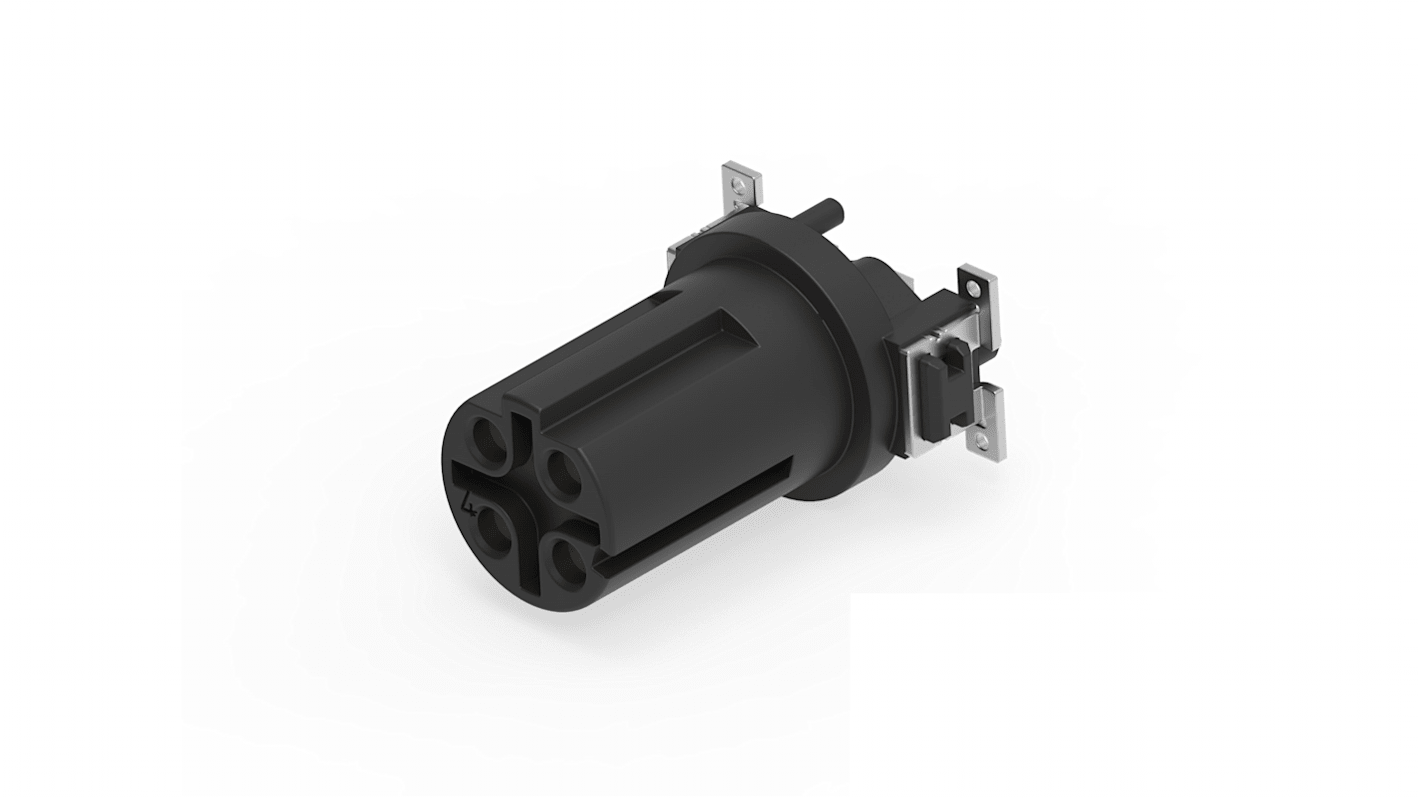 ERNI Circular Connectors, 4 Contacts, Board Mount, M12 Connector, Socket, Female, IP65, IP67, M12 Connector Series