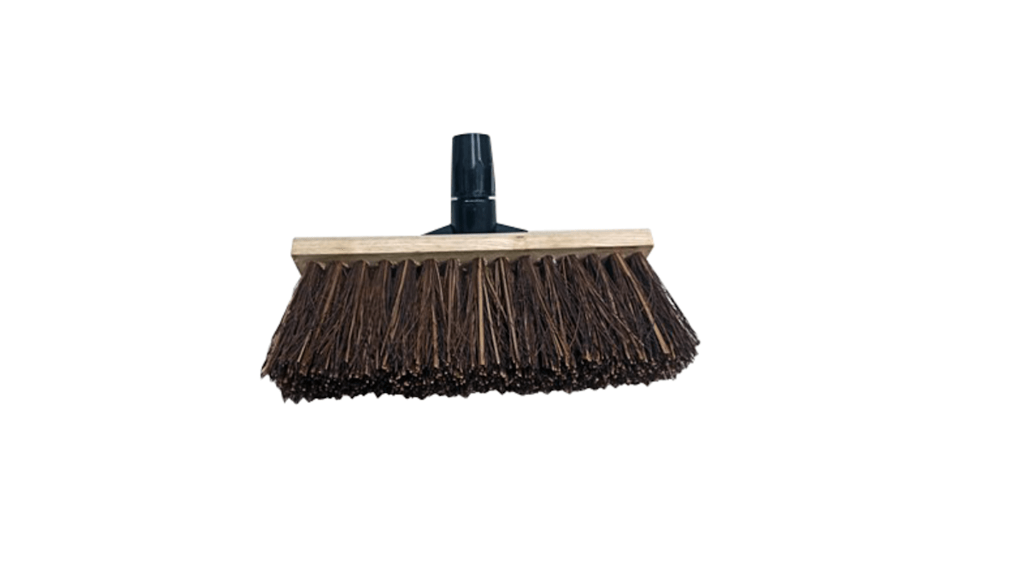 RS PRO Broom, Brown With Bassine, Cane Bristles for Industrial, Yard