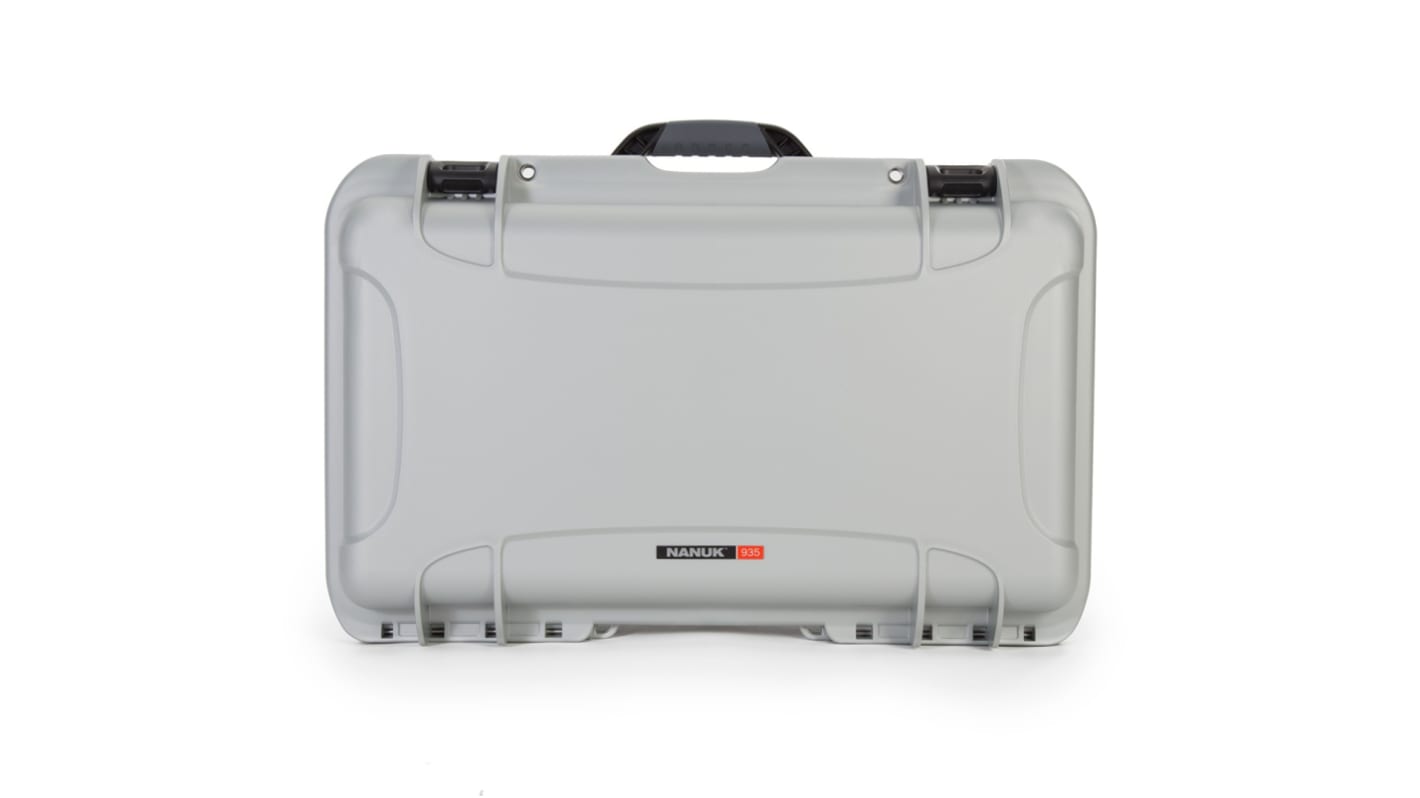Nanuk PP外壳, 带脚轮, 附泡棉, 防水, IP67, 外部559 x 356 x 229mm, 内部521 x 287 x 191mm, 银色, Nanuk 935系列