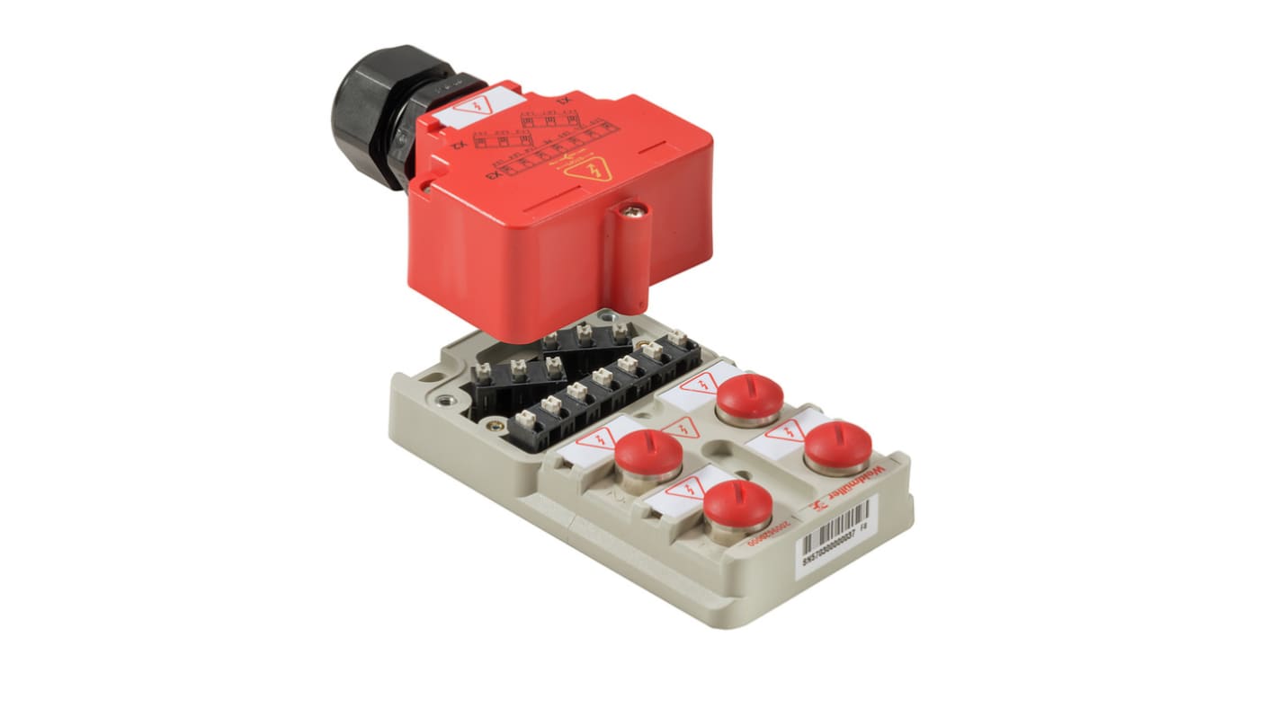 Weidmuller M12执行器集线器, 4端口, 4线路, 400V 交流, SAI系列