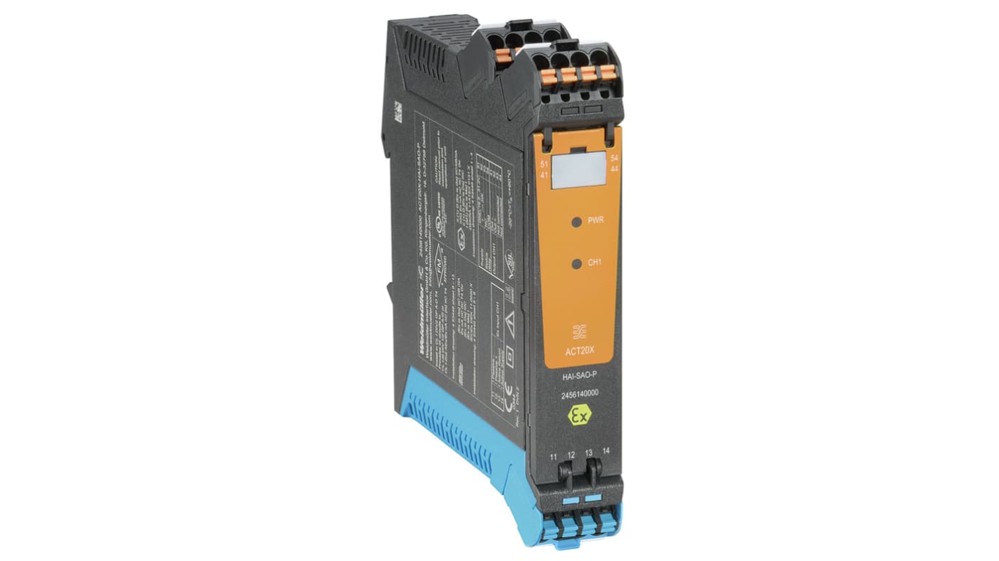 Weidmüller ACT20X Series Signal Converter, Frequency Input, Relay Output, 31.2V dc Supply, ATEX, IECEx, SIL