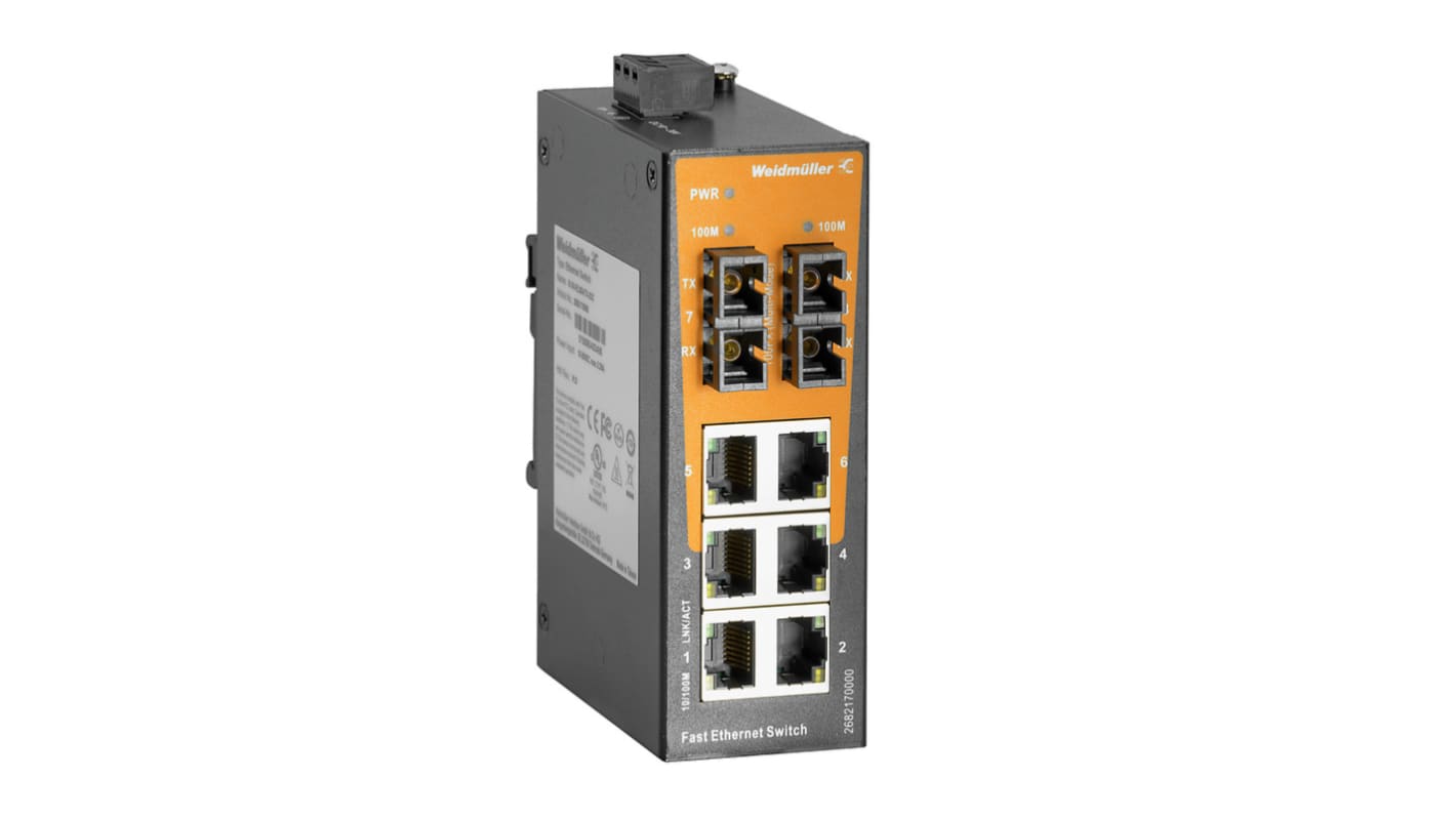 Weidmüller 6 x RJ45口非管理型网络交换机