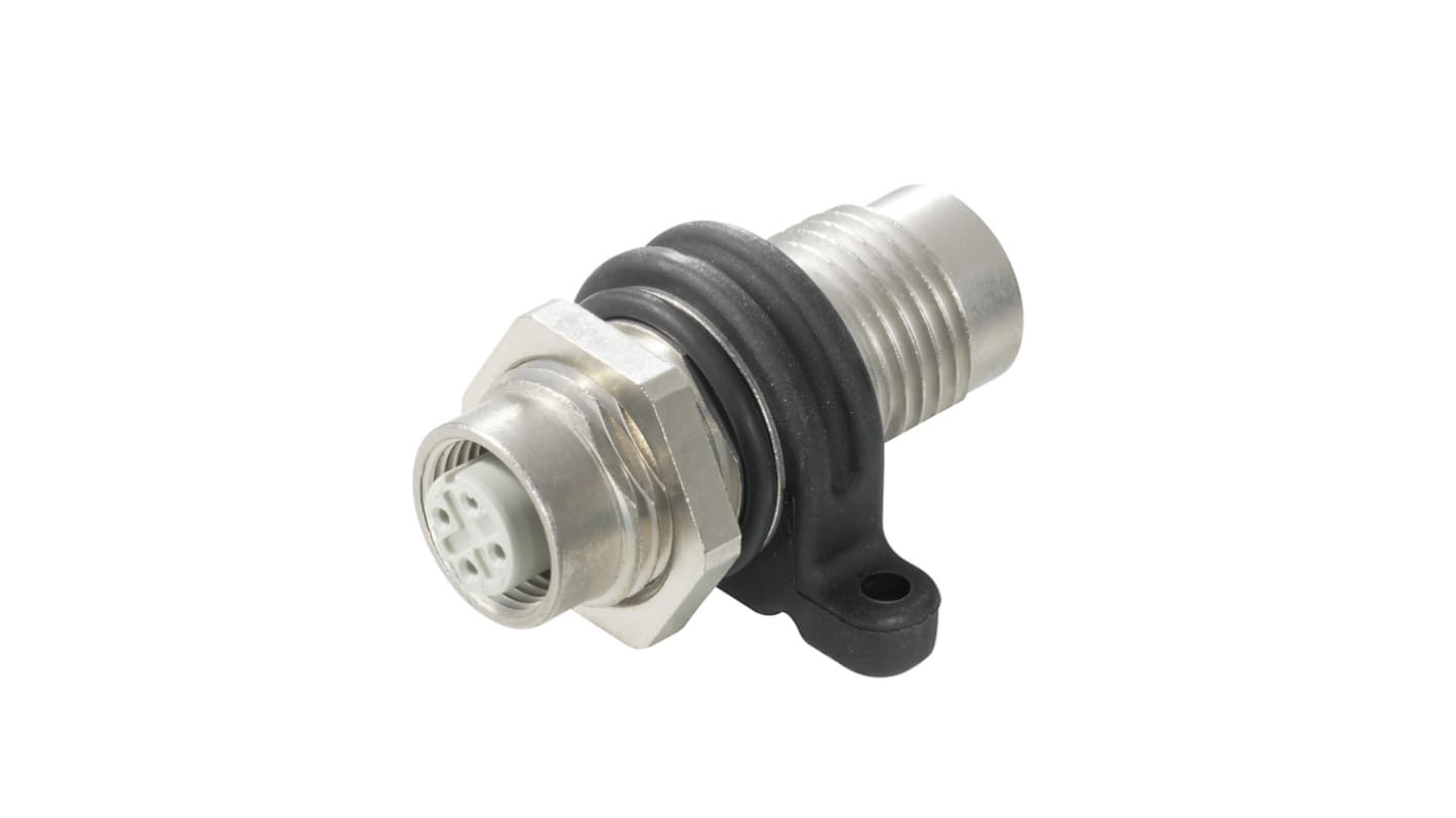 Weidmüller Connector, 4 Contacts, M12 Connector, Socket, IP67, IE Series