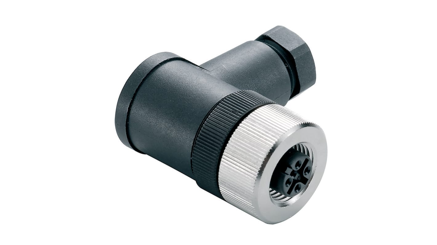 Weidmüller Connector, 4 Contacts, Screw Mount, M12 Connector, Socket, Male and Female Contacts, IP67, SAIBW Series