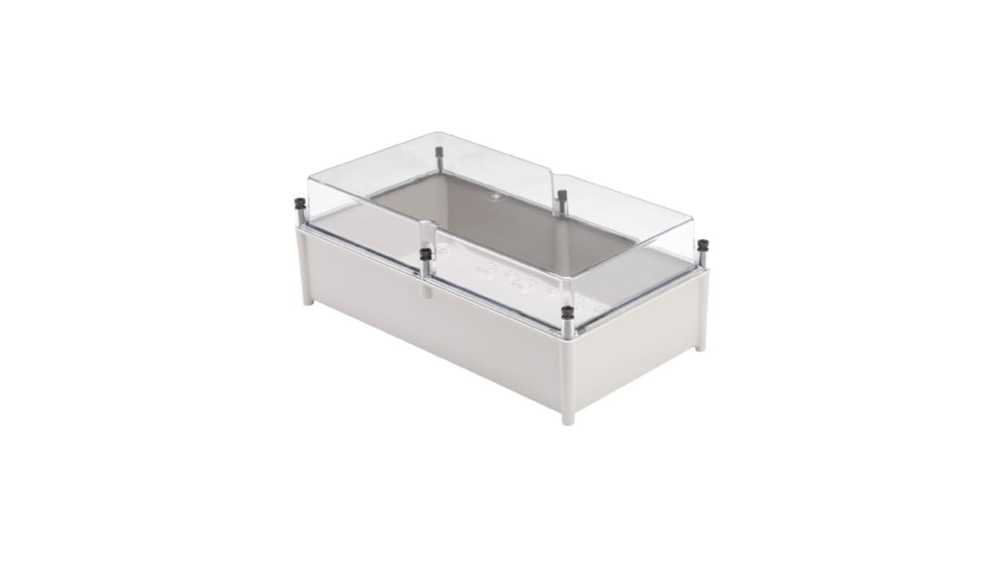 Weidmüller TBF Series Grey Glass Fibre Reinforced Polyester Enclosure, IP66, IK08, Transparent Lid, 603 x 372 x 210mm