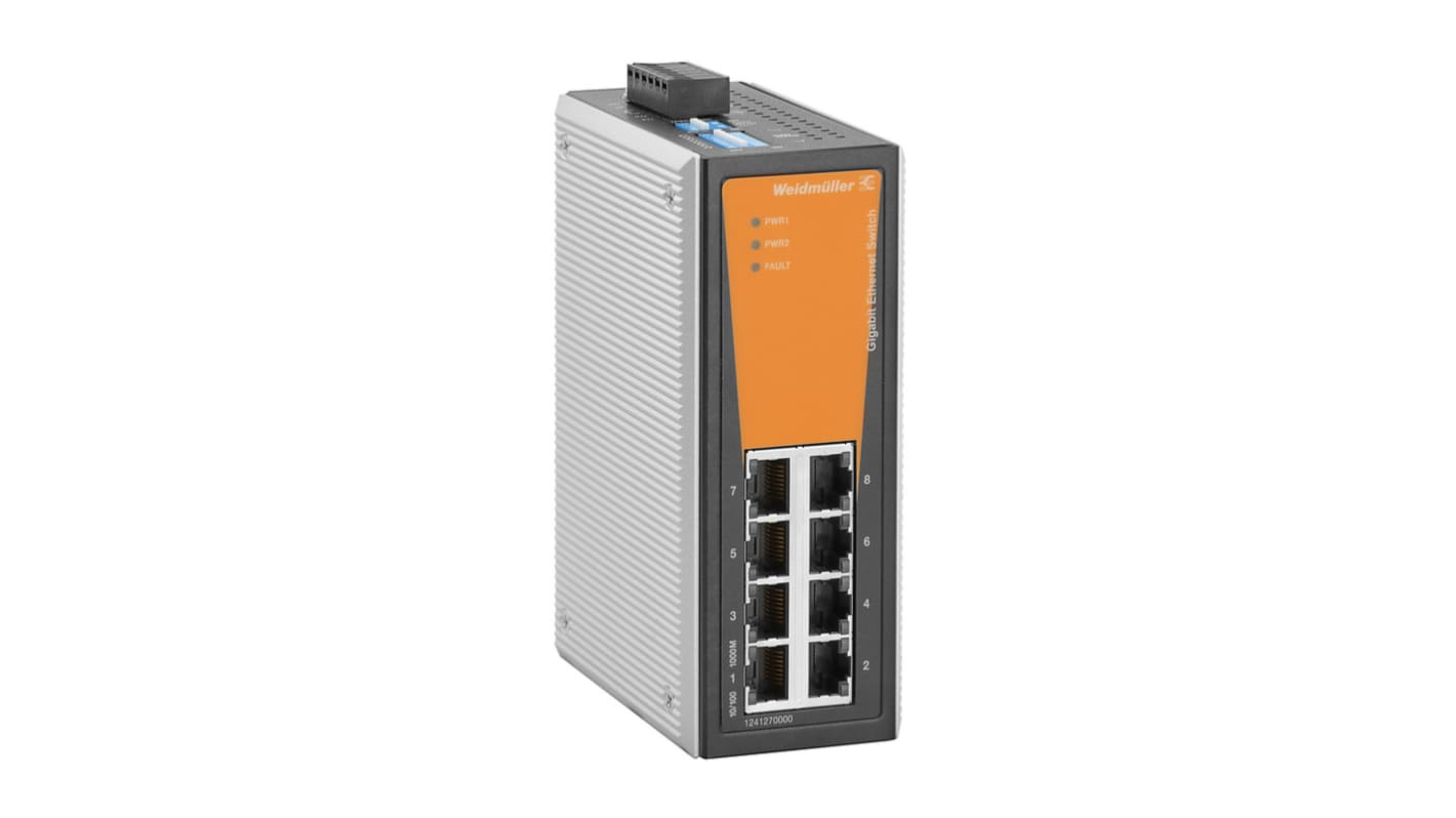 Switch Ethernet Weidmüller, 8 x RJ45 porte, No