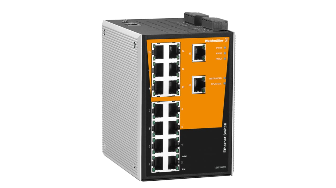 Weidmüller 16 x RJ45口管理型网络交换机
