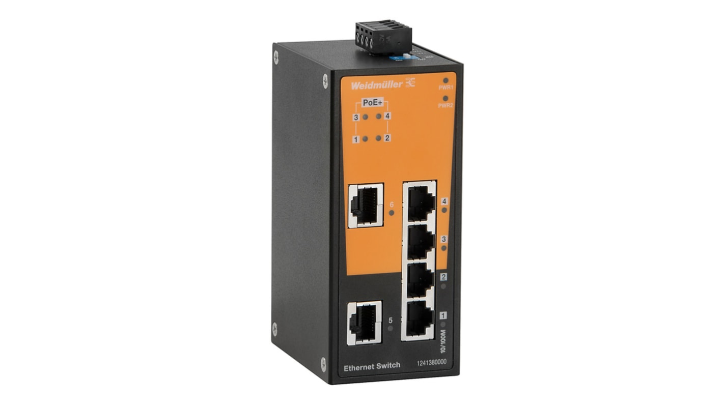 Weidmüller Unmanaged 2 x RJ45 Port Network Switch With PoE