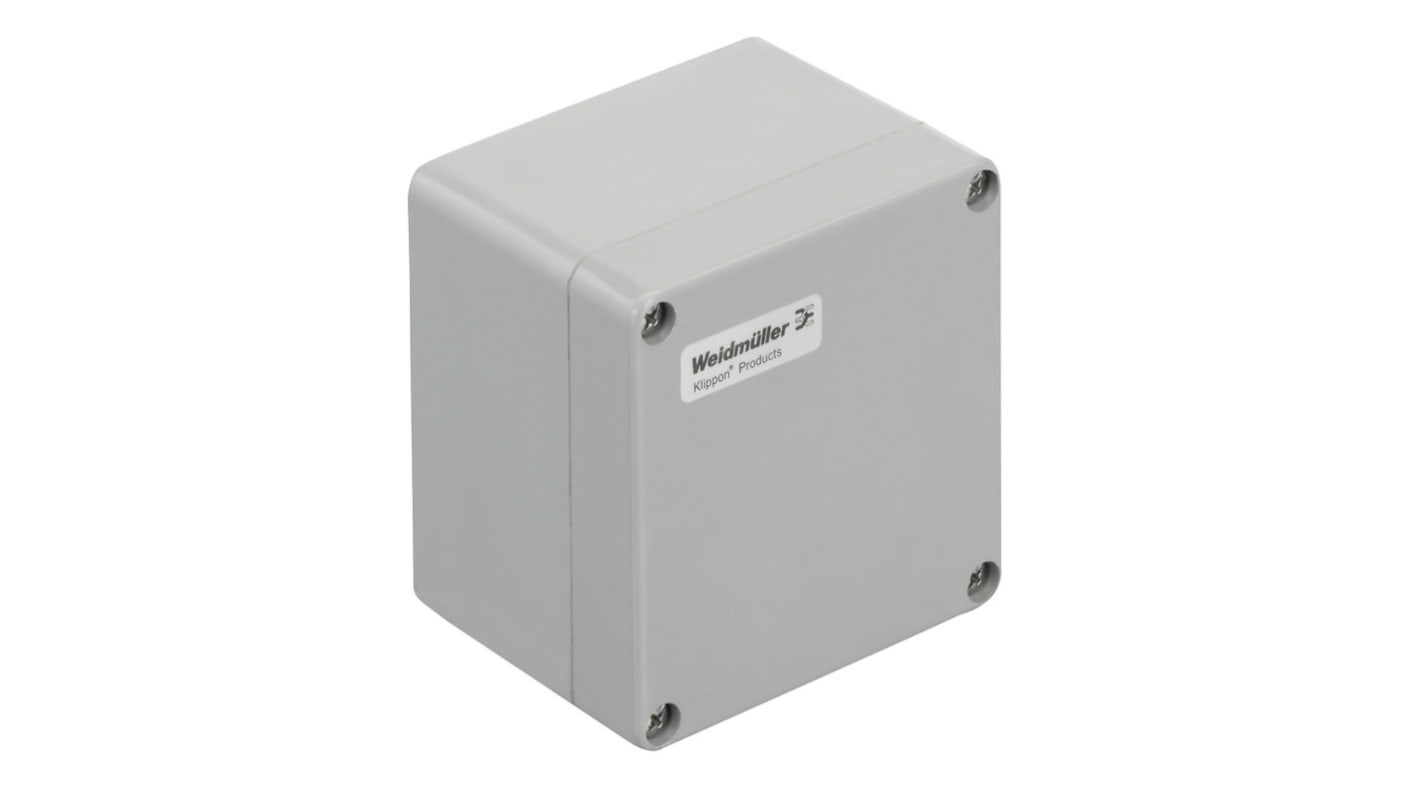 Weidmüller Klippon POK Series Grey Glass Fibre Reinforced Polyester Enclosure, IP66, Grey Lid, 122 x 120 x 90mm