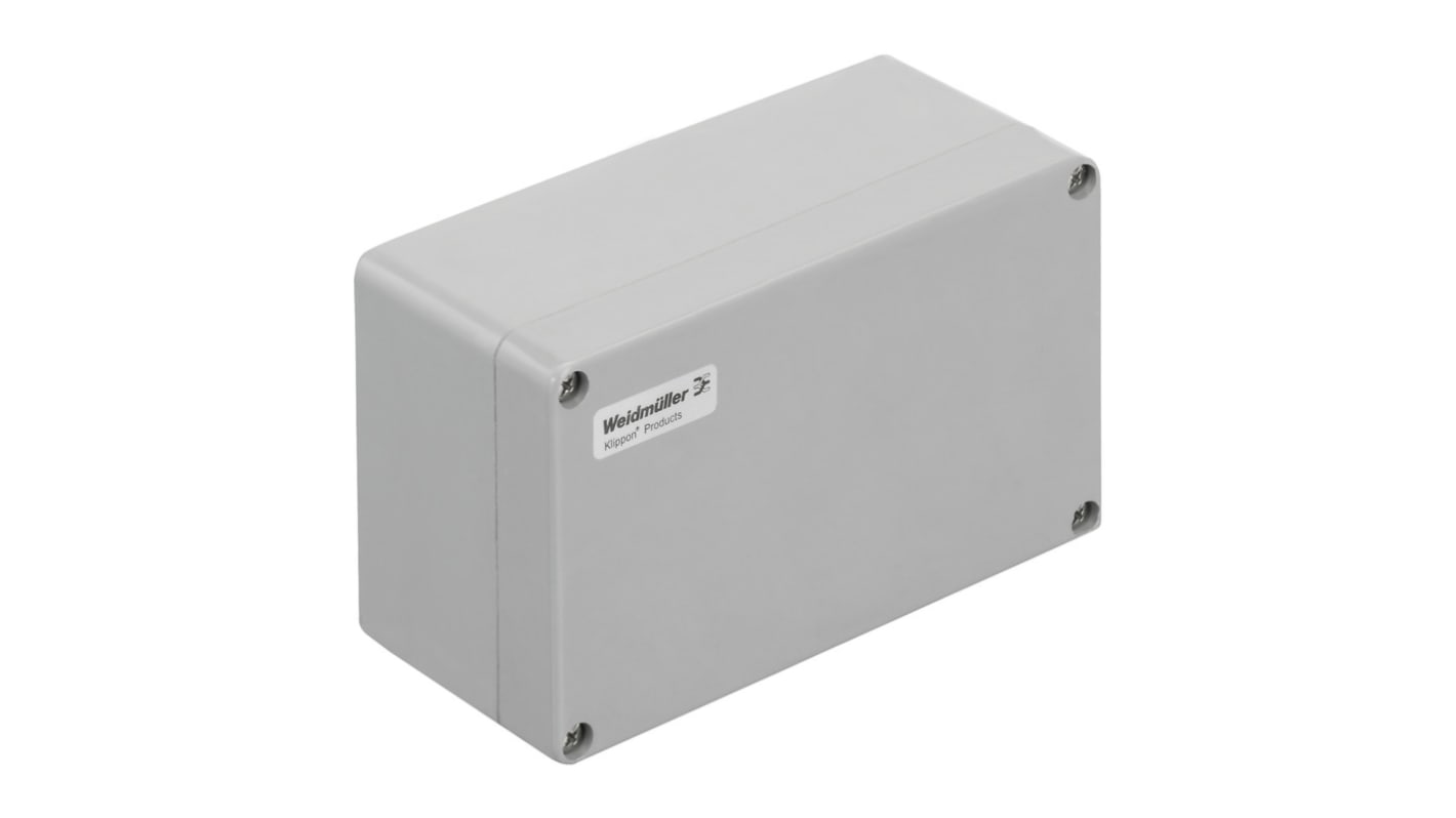 Weidmüller Klippon POK Series Grey Glass Fibre Reinforced Polyester Enclosure, IP66, Grey Lid, 220 x 120 x 90mm