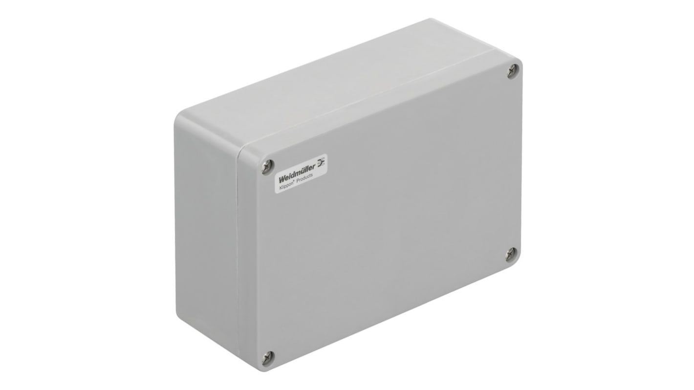 Weidmüller Klippon POK Series Grey Glass Fibre Reinforced Polyester Enclosure, IP66, Grey Lid, 260 x 160 x 90mm