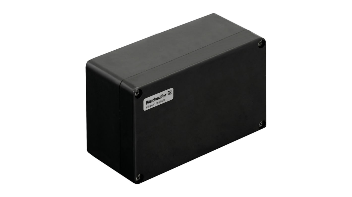 Weidmüller Klippon POK Series Black Glass Fibre Reinforced Polyester Enclosure, IP66, Grey Lid, 220 x 120 x 90mm